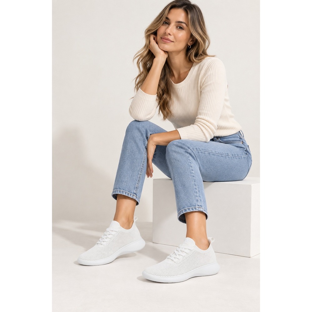 VIVAIA Urban White Mesh Hands-Free Sneaker Sliders size EU/38 US/7